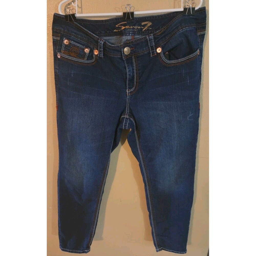 Seven7 Luxe Women's Skinny Jeans Size 18 Dark Wash Stretch 38x28 RN 109890